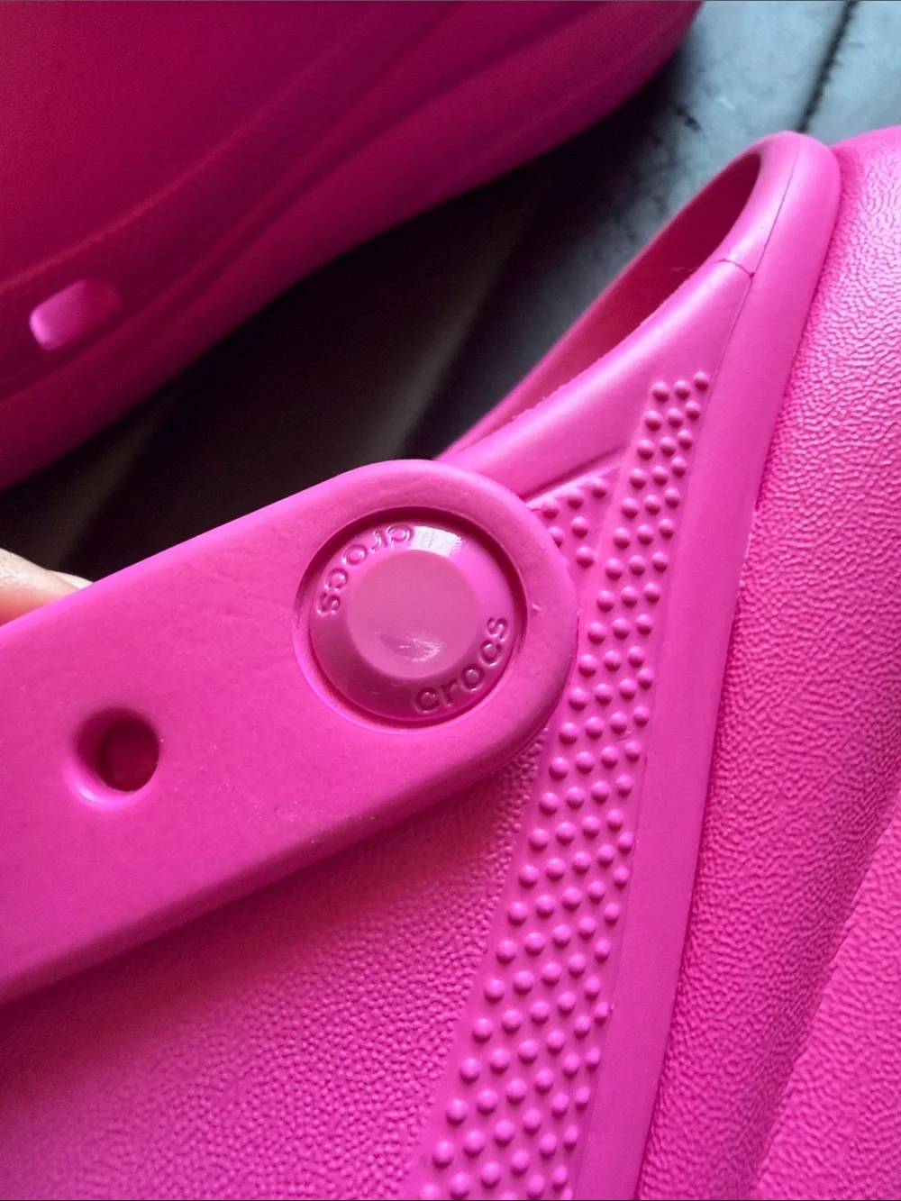 Bright Pink CROCS Sandals with Colorful Studs